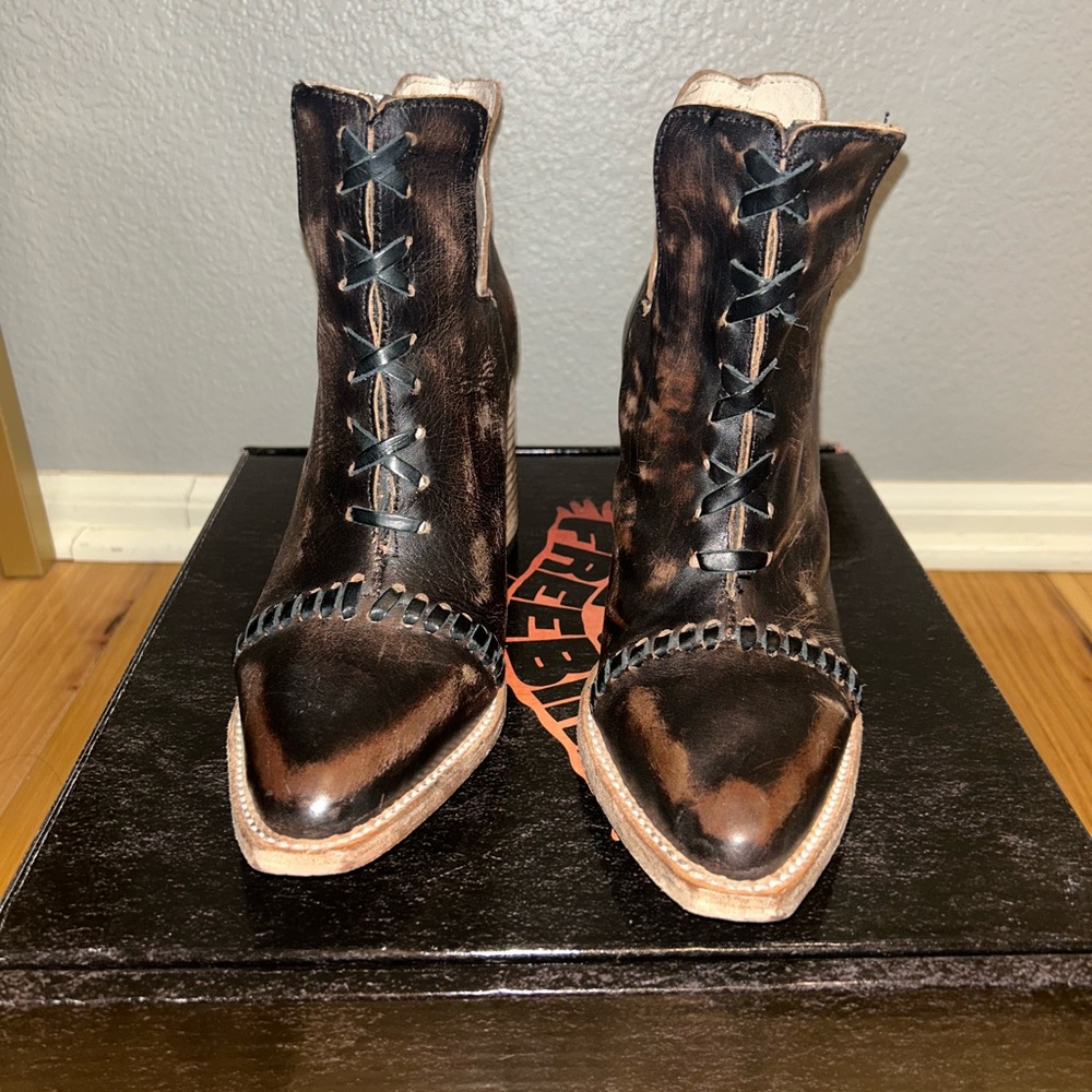 Freebird by Steven Brown Leather Jameson Ankle Boots, Size 9